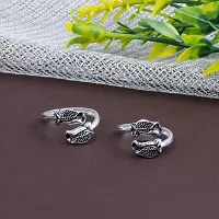 Bicchiya for Women Traditional Silver Oxidized Toe Rings Set Bichiya for women-thumb3