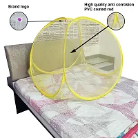 Silver Shine Mosquito Net Foldable Polyester 2.4 mm Strong PVC Coated Steel Mosquito Net for Baby (Yellow)-thumb2