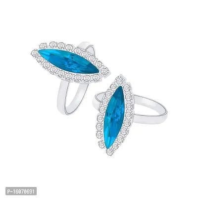 Buy Myginie.in Rings For Men Silver Colour Blue Glitter Ring 10 at Amazon.in