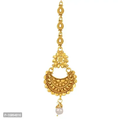 PaolaElegant Gold Plated Traditional Maang Tikka Jewellery For women Girl-thumb4
