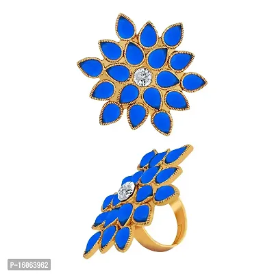 Stylish Adjustable Floral Designe Finger Ring For Women And Girl