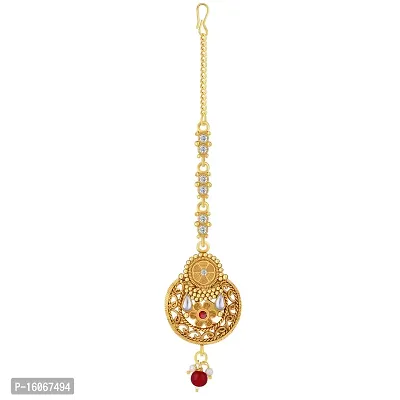 PaolaDesigner Gold Plated Traditional Maang Tikka Jewellery For women Girl-thumb0