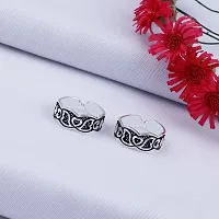 Toe Rings Traditional Silver Oxidized Toe Rings Set Bichiya for women-thumb1