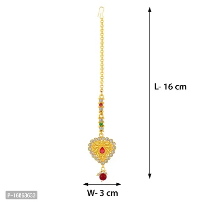 Traditional Gold Plated Kundan Style Maang Tikka Jewellery For Women Girl (Tikka 10)-thumb4