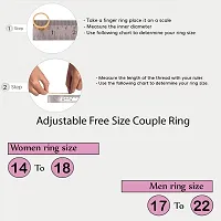 Paola Speical For Couple Ring Valentines Couples Gift Sets Diamond Heart Silver Plated Adjustable Ring Set Women And Men-thumb3