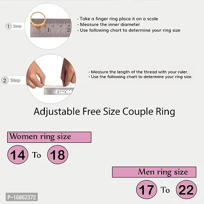Paola Speical For Couple Ring Valentines Couples Gift Sets Diamond Heart Silver Plated Adjustable Ring Set Women And Men-thumb4