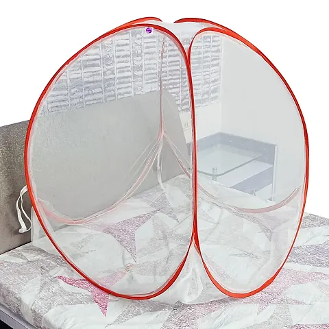 Silver Shine Mosquito net for Baby Protection Polyester Foldable Light Weight 2.4 mm Strong PVC Coated Steel