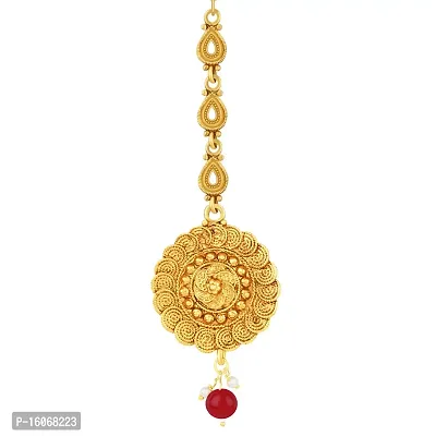PaolaElegant Traditional Gold Plated Maang Tikka Jewellery For women Girl-thumb4