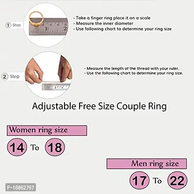 Paola Special Couple Ring For Valentines Lovers Ring Silver Plated Adjustable Ring Set Women And Men-thumb3