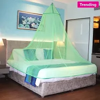 Mosquito Net for Double Bed, King-Size, Round Ceiling Hanging Foldable Polyester Net Green-thumb4