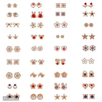 Silver Shine Spunky Golden Set of 36 Earrings for Lovely Girls-thumb0