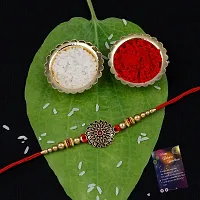 Premium Quality Fancy Combo Of 2 Rakhi With Roli - Chawal - Greeting Card - Pooja Thali-thumb1