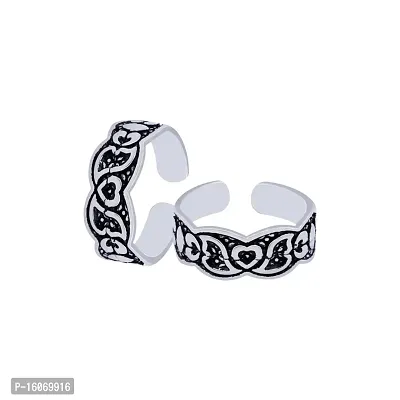 Toe Rings Traditional Silver Oxidized Toe Rings Set Bichiya for women