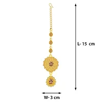 PaolaExclusive Stylish Gold Plated Traditional Maang Tikka Jewellery For women Girl-thumb2