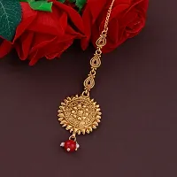 Gold Plated Kundan Style Maang Tikka Jewellery For Women Girl (NM-3722)-thumb1