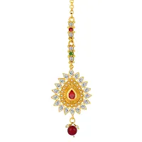 Paola Traditional Gold Plated Kundan Style Maang Tikka Jewellery For Women Girl-thumb3