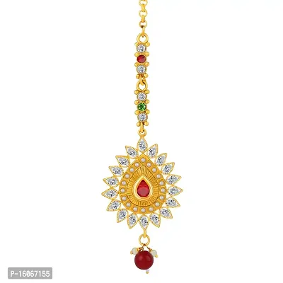 Paola Traditional Gold Plated Kundan Style Maang Tikka Jewellery For Women Girl-thumb4