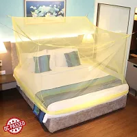 Silver Shine Mosquito Net for Double Bed, King-Size, Square Hanging Foldable Polyester Net (Yellow-Yellow)-thumb4