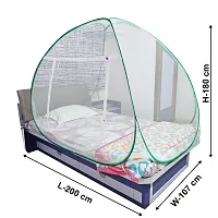 Mosquito Net Polyester Foldable for Single Bed White Color and Green Patti-thumb4