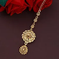 PaolaExclusive Stylish Gold Plated Traditional Maang Tikka Jewellery For women Girl-thumb1