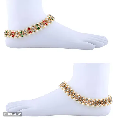 Silver Shine Designer Traditional Anklet Wedding Jewellery For Women Girls Set-2-thumb3