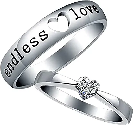 PAOLA Jewels Silver Plated Adjustable Forever Love Couple Ring For Lover Engagement Wedding Band Valentine Gift Jewellery Sets for Men and Women