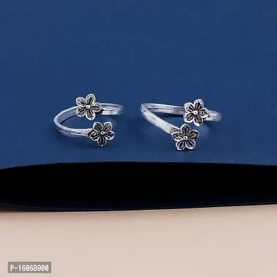 Toe RingsTraditional Silver Oxidized Toe Rings Bichiya for women-thumb3