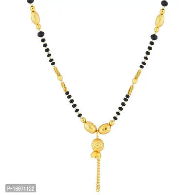 Gold Plated Delicate Black Beads Mangalsutra for Women Jewellery-thumb0