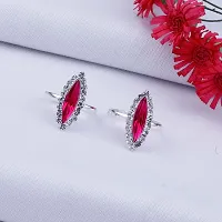 SILVER SHINE Toe Rings for Women Traditional Pink Color Oxidized Toe Rings Set Bichiya for women-thumb1