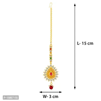 Paola Traditional Gold Plated Kundan Style Maang Tikka Jewellery For Women Girl-thumb3