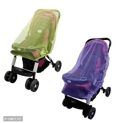 Silver Shine Baby Stroller Mosquito Net Yellow Purple Combo-thumb0