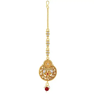 PaolaDesigner Gold Plated Traditional Maang Tikka Jewellery For women Girl