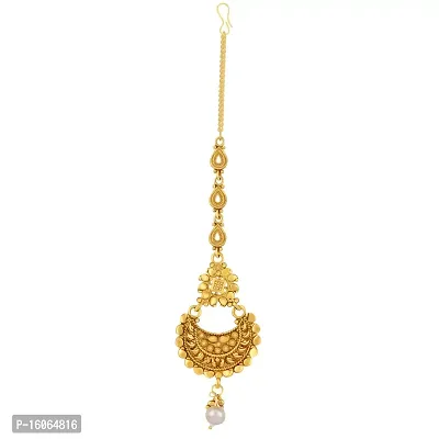 PaolaElegant Gold Plated Traditional Maang Tikka Jewellery For women Girl-thumb0
