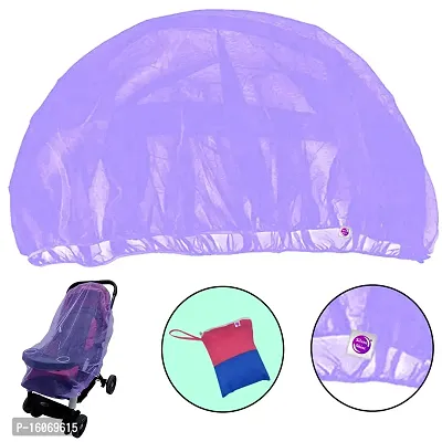 Silver Shine Baby Stroller Mosquito Net White Purple Combo-thumb3