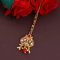 PaolaExclusive Gold Plated Kundan Traditional Maang Tikka Jewellery For women Girl-thumb1
