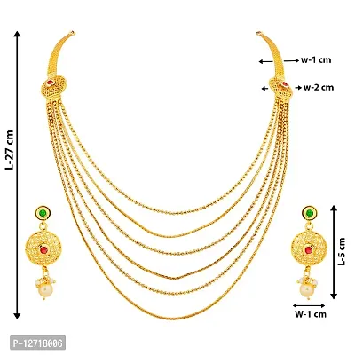 Exclusive Traditional Necklace multi Layers Necklace Set Jewellery For Women And Girls-thumb3