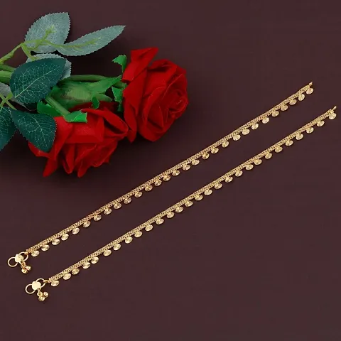 Gold Plated Alloy Anklets