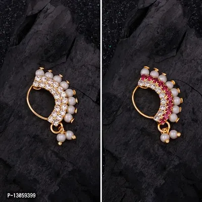 Traditional Maharashtrian Nath Nose Ring for Women and Girls-thumb0