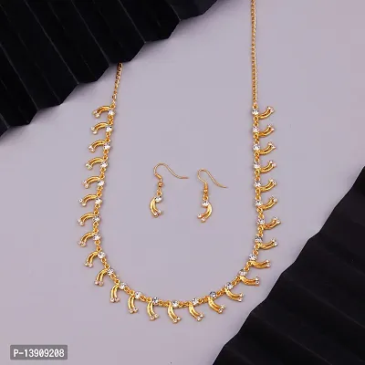 Gold Plated Looks Gorgeous Delicate Jewellery Set For Women-thumb0