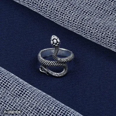 Adjustable Silver Snake ring, Hug Ring, Hippy Snake Ring, Unisex Ring-thumb5