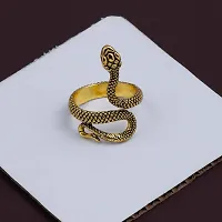 Adjustable Gold Stackable Ring, Hippy Snake Ring, Unisex Snake Ring Pack of 2-thumb1