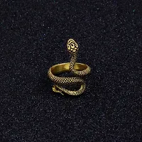 Adjustable Gold Stackable Ring, Hippy Snake Ring, Unisex Snake Ring Pack of 2-thumb3