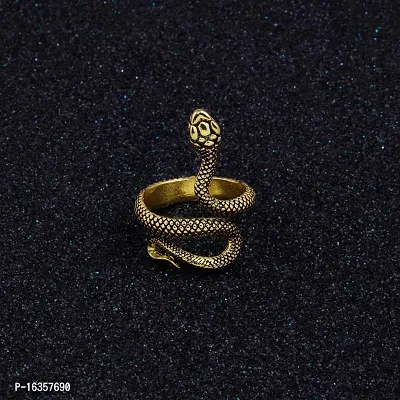 Adjustable Gold Stackable Ring, Hippy Snake Ring, Unisex Snake Ring Pack of 2-thumb4
