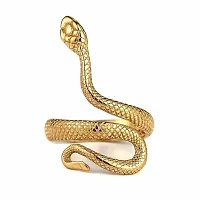 Adjustable Gold Stackable Ring, Hippy Snake Ring, Unisex Snake Ring Pack of 2-thumb2