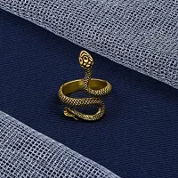 Adjustable Gold Stackable Ring, Hippy Snake Ring, Unisex Snake Ring Pack of 2-thumb4
