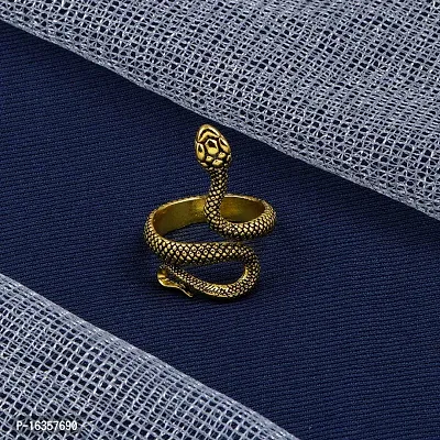 Adjustable Gold Stackable Ring, Hippy Snake Ring, Unisex Snake Ring Pack of 2-thumb5