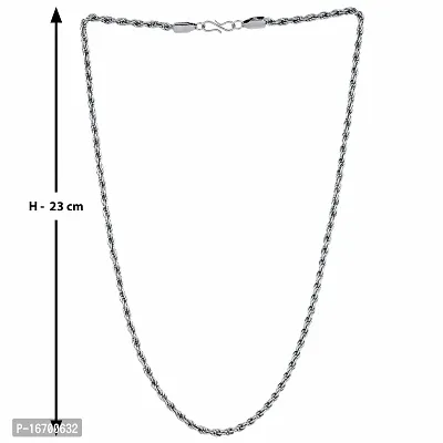 Silver Plated New Trendy Look Designer Chain with Bracelet For Men and Boy-thumb4