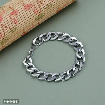 Silver Plated New Trendy Look Designer Chain  Bracelet For Men Boy-thumb5
