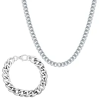 Silver Plated New Trendy Look Designer Chain  Bracelet For Men Boy-thumb1