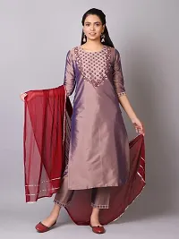 Trendy Purple Art Silk Kurta Bottom With Dupatta-thumb4